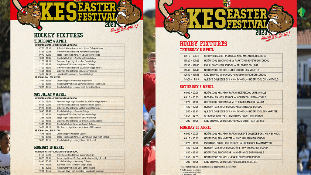 KES Easter Festival fixtures for 2023 announced