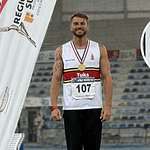 Morne van As with his winning medal after he Sets SA Heptathlon Record in France on Indoor Debut After Winning All Seven Events